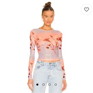 NWT Miaou Power Mesh Long Sleeve Tee Sunrise S M